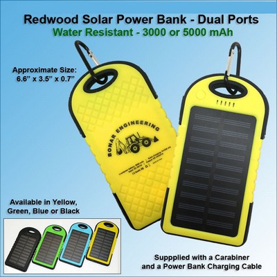 Redwood Solar Power Bank 5000 mAh - Yellow