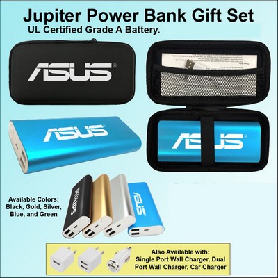 Jupiter Power Bank in Zipper Wallet 10,000 mAh - Blue