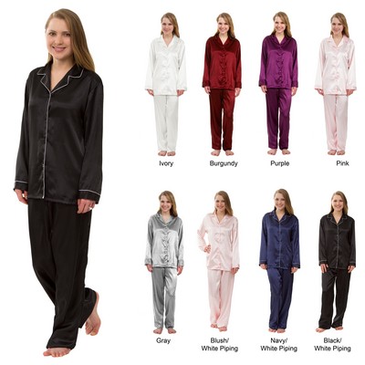 Women's Stretch Silky Satin Pajama Sets, Sleepwear, Lounge Wear