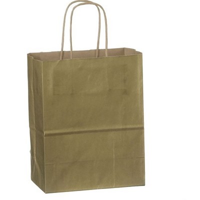 Metallic Tinted Natural Kraft Paper Cub Shopping Bag (8"x4½"x10¼")