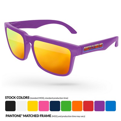 Mirror Heat Sunglasses w/ Full Color Temple Imprint