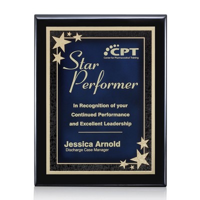 Oakleigh/Starburst Plaque - Black/Blue 9"x12"