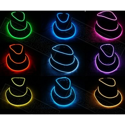 Neon Led Flashing Fedora Hat