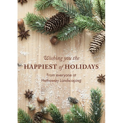 Rustic Barn Board Front Imprint Holiday Cards