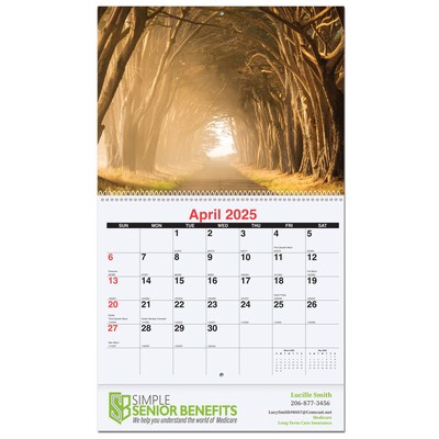 Serene Sunsets Monthly Wall Calendar w/Coil Bound (10 5/8"x18¼")