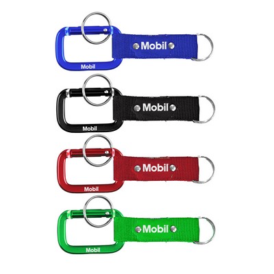 Square Carabiner w/Plate & Key Ring