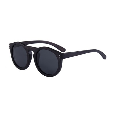 Black Duwood Sunglasses - Smoke Polarized Lenses - Black Duwood Frames