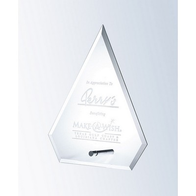 Beveled Arrow Jade Glass Award with Aluminum Pole, Small (6-1/2"x8")