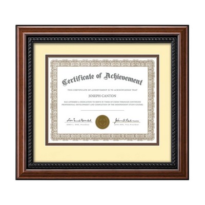 Weyden Certificate Frame - Walnut/Cream 8½"x11"