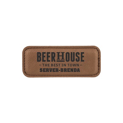 Dark Brown Leatherette Badge w/ Magnet