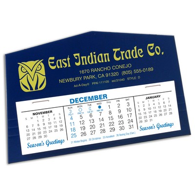 D Sturdi-Stand Desk Calendar, Blue