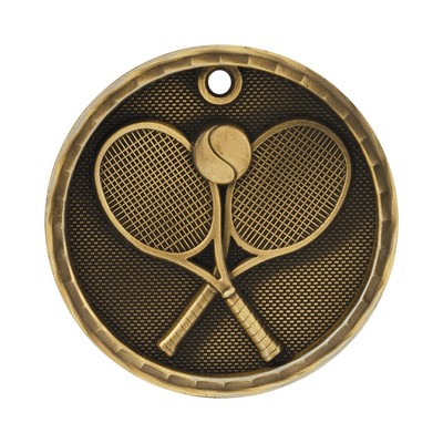 2" 3D Tennis Medal