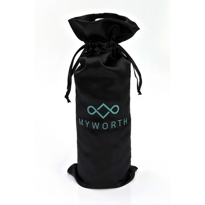 "Black Tie" Satin Drawstring Bag