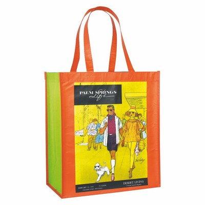 Custom Full-Color Printed 145g Laminated RPET (recycled from plastic bottles)Tote Bag 13"x15"x8"