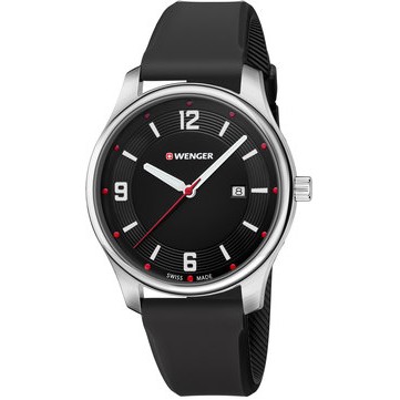 Swiss Army City Active Black Dial, Black Silicone Strap Small