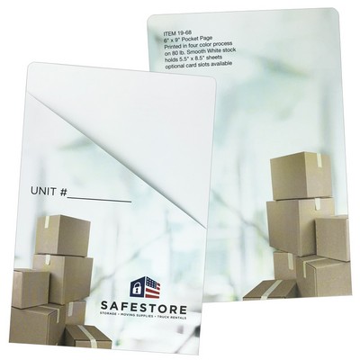 Mid Size Pocket Page Folder with Angle Pocket (6" x 9") Printed Full Color 4/0