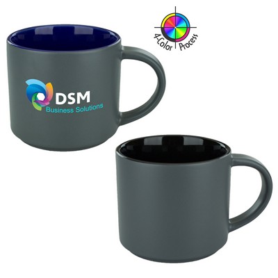 16 Oz. Satin Graphite/Black Two Tone Norwich Contemporary Mug - Precision Spot Color