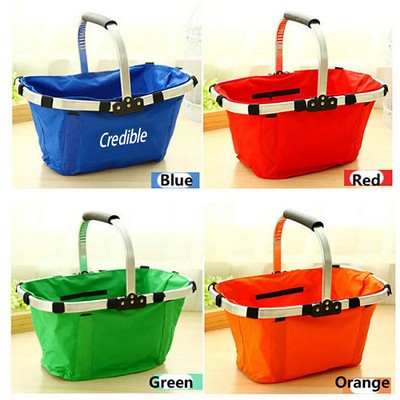 Collapsible Or Foldable Picnic Basket Or Shopping Basket