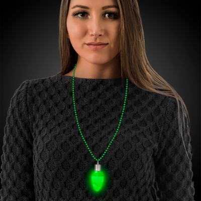 Green Bulb LED Bead Necklace