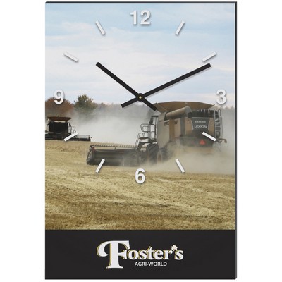 Rectangular Black Acrylic Clock with Full Color Imprint