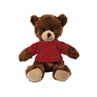 soft plush Chocolate Curly Sitting Bear with t-shirt