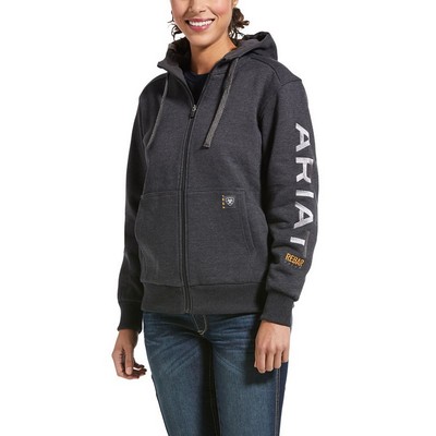 Rebar® All-Weather Full Zip Charcoal Hoodie