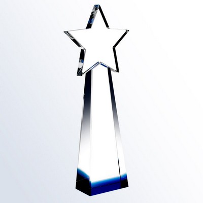 Blue Star Goddess Optic Crystal Award - Large