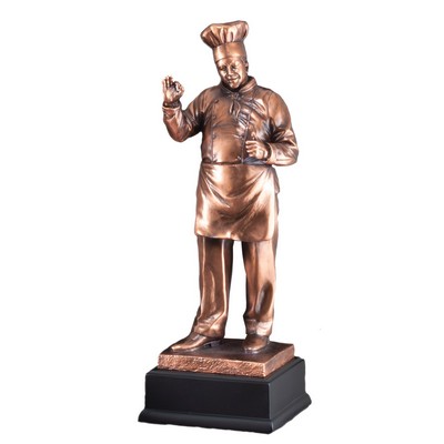 15" Antique Bronze Electroplated Chef Trophy