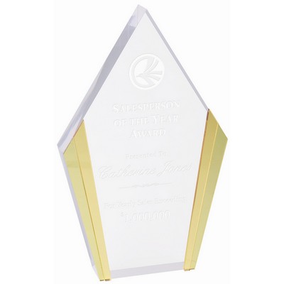 Diamond Acrylic Award with Gold Edges (5 1/4" x 8 1/2")