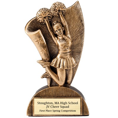 6½" Cheerleader Flag Resin Trophy