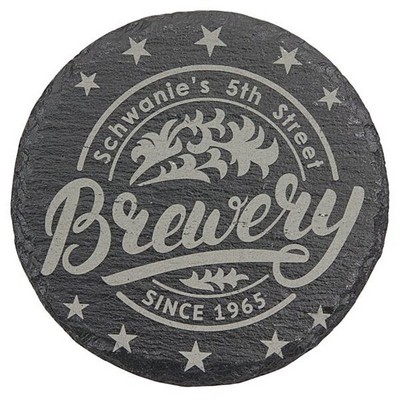 Round Slate Coaster 4" (Single)