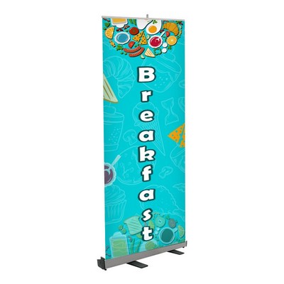 Breakfast Pre Printed Roll Fx Banner 33" x 80" - Blue