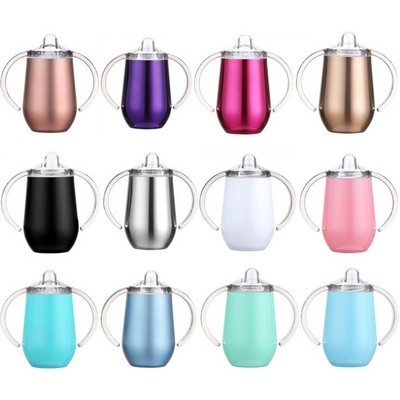 10oz Stainless Steel Vacuum Double Wall Insulated Cup Double Handles Tumbler