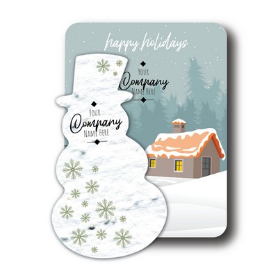 Printed Holiday Shape Seed Paper - Snowman w/Snowflakes