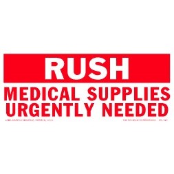 Medical Supplies Needed Paper Labels - 2.5" x 6"