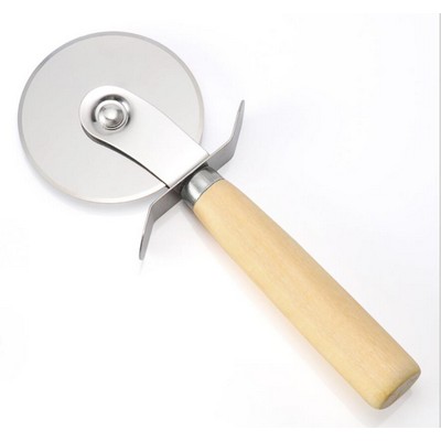 Stainless Steel Wheel Pizza Cutter with Wooden Handle