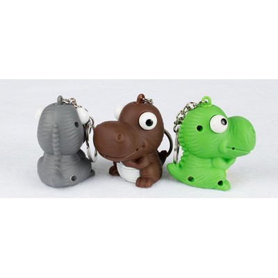 Little Dinosaur LED Sound Keychain