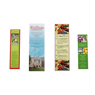 2.125" x 5.5" - Full Color Bookmarks - 100lb. Linen Cover - 2 Sided.