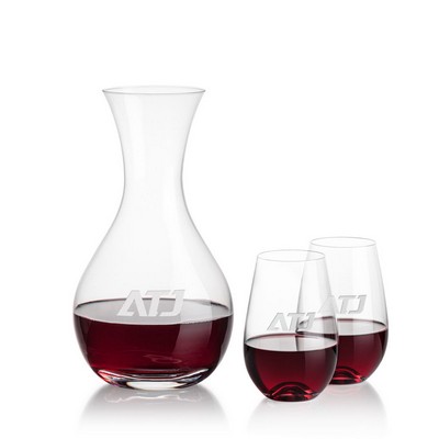 Adelita Carafe & 2 Boston Stemless Wine