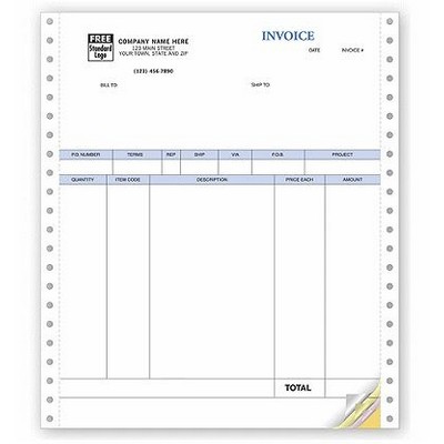 Classic Product Invoice w/ Packing Slip (4 Part)