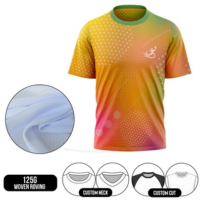 Unisex and Kids' Full Sublimation Short Sleeve T-Shirt - 125G Performance Waffle Grid