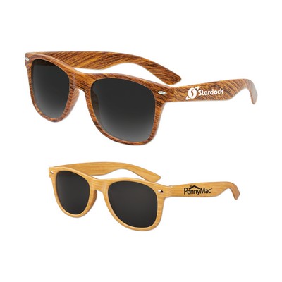 Polarized Iconic "Wood Grain" Sunglasses