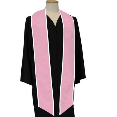 Pink Graduation Sash With White Binded Edge