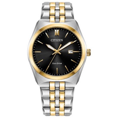 Citizen Men's Corso Eco-Drive Two-Tone Stainless Steel Watch w/Black Dial