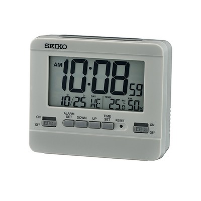 Seiko QHL086N Classic Desk Alarm Clock - Grey