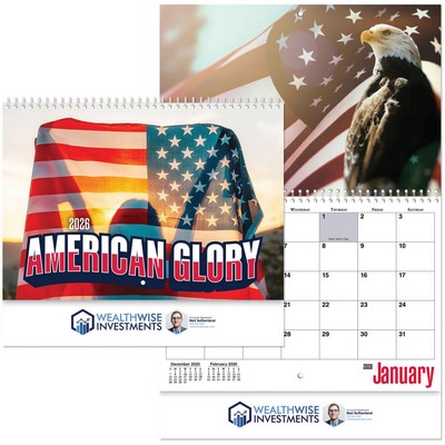 Full Color American Glory Spiral Wall Calendar