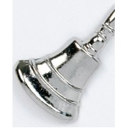 Large Silver Hand Bell Stock Casting Lapel Pin