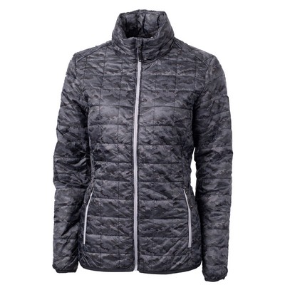 Cutter & Buck Rainier PrimaLoft? Womens Eco Insulated Full Zip Printed Puffer Jacket