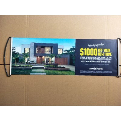 Hand-Held Scrolling Roller Advertising Banner Pulling Flag