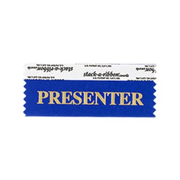 Presenter Stk A Rbn Blue Ribbon Gold Imprint